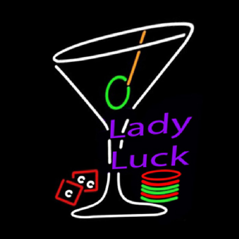 Lady Luck Martini Neon Sign