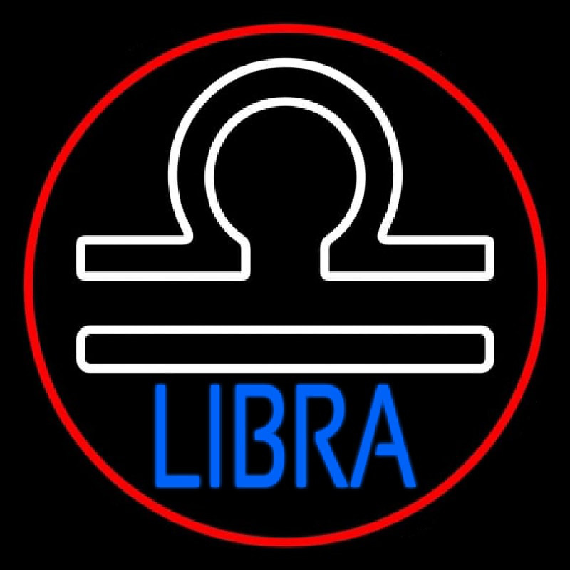 Libra Zodiac Border Red Neon Sign
