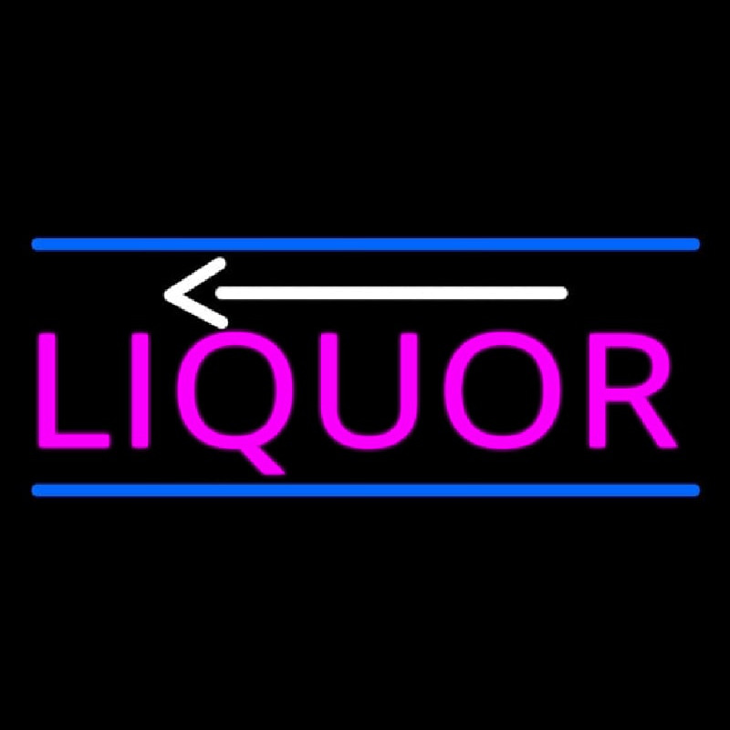 Liquor With Arrow Neon Sign