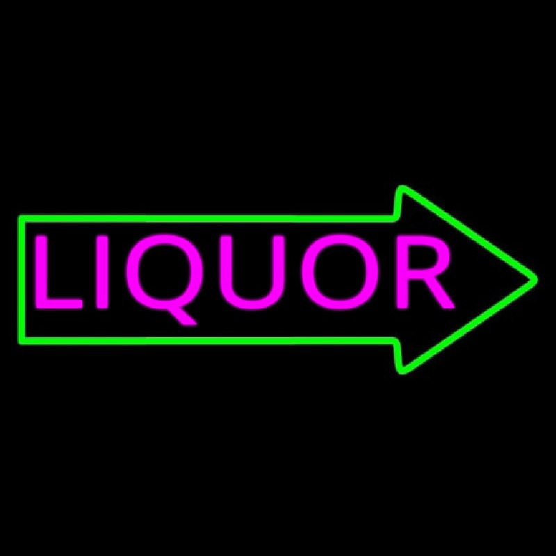 Liquor With Arrow Neon Sign