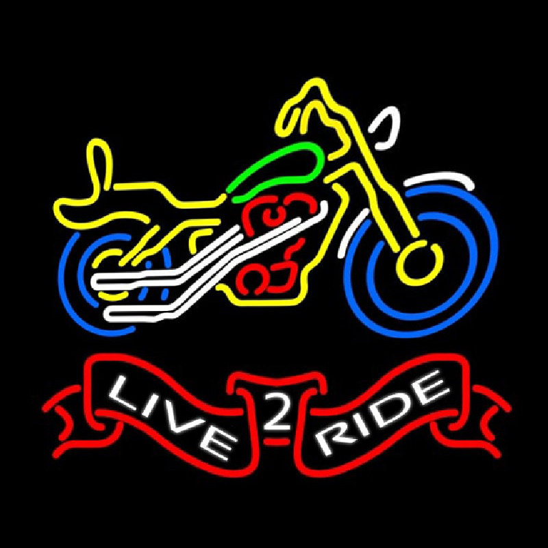 Live 2 Ride Motorcycle Neon Sign