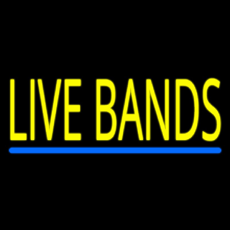 Live Bands Block Neon Sign