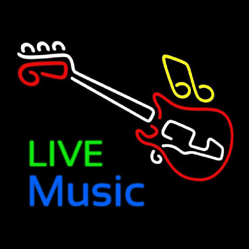 Live Green Music Blue 2 Neon Sign