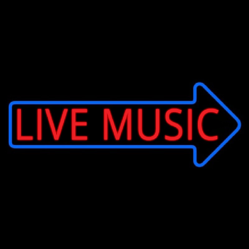 Live Music Block Arrow 1 Neon Sign