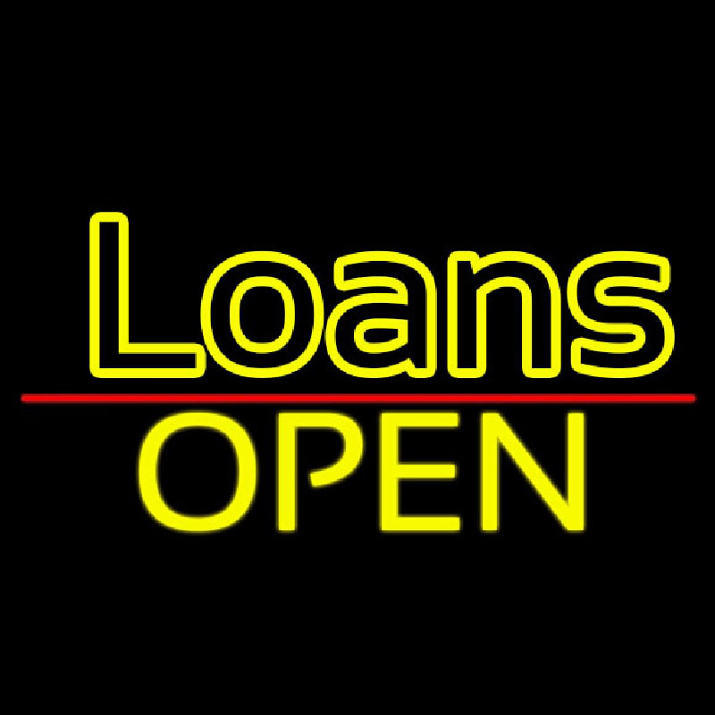 Loans Open Neon Sign