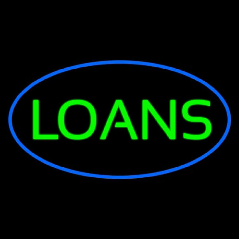 Loans Oval Blue Neon Sign