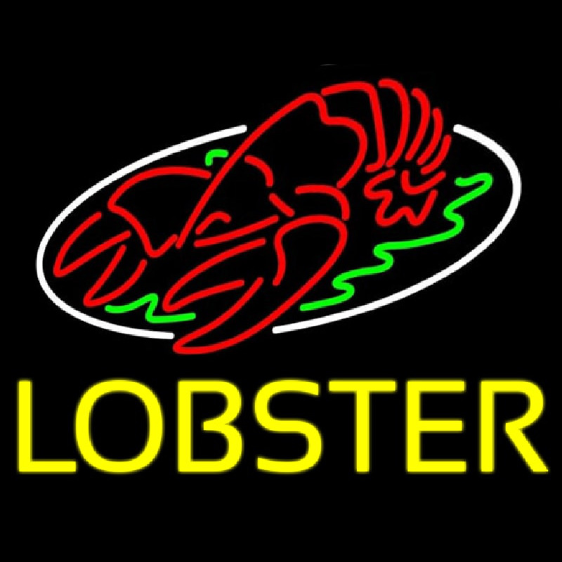 Lobster Block With Logo Neon Sign