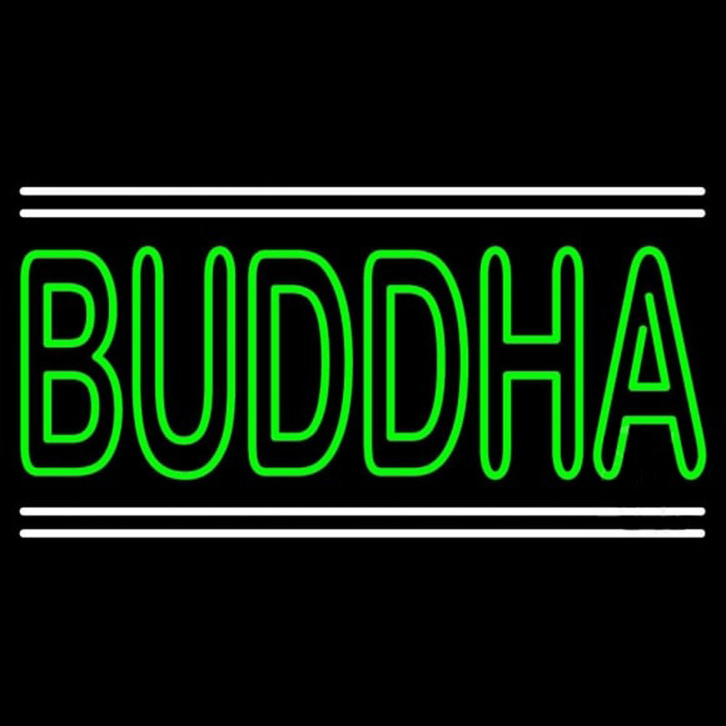 Lord Buddha With White Line Neon Sign