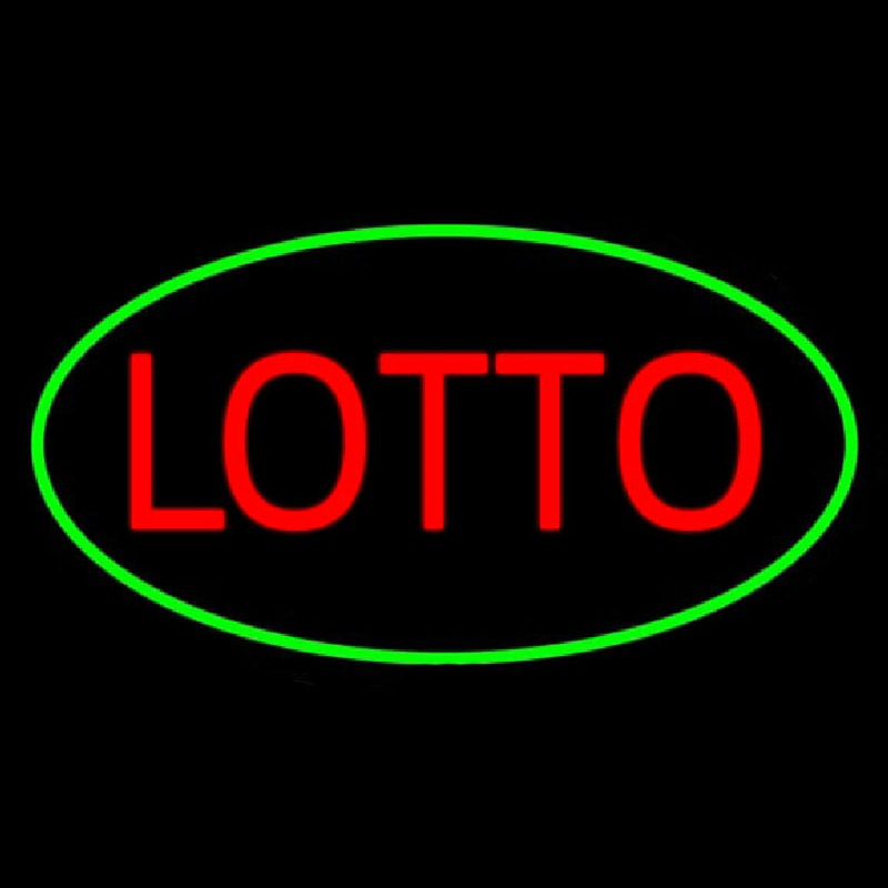 Lotto Oval Green Neon Sign