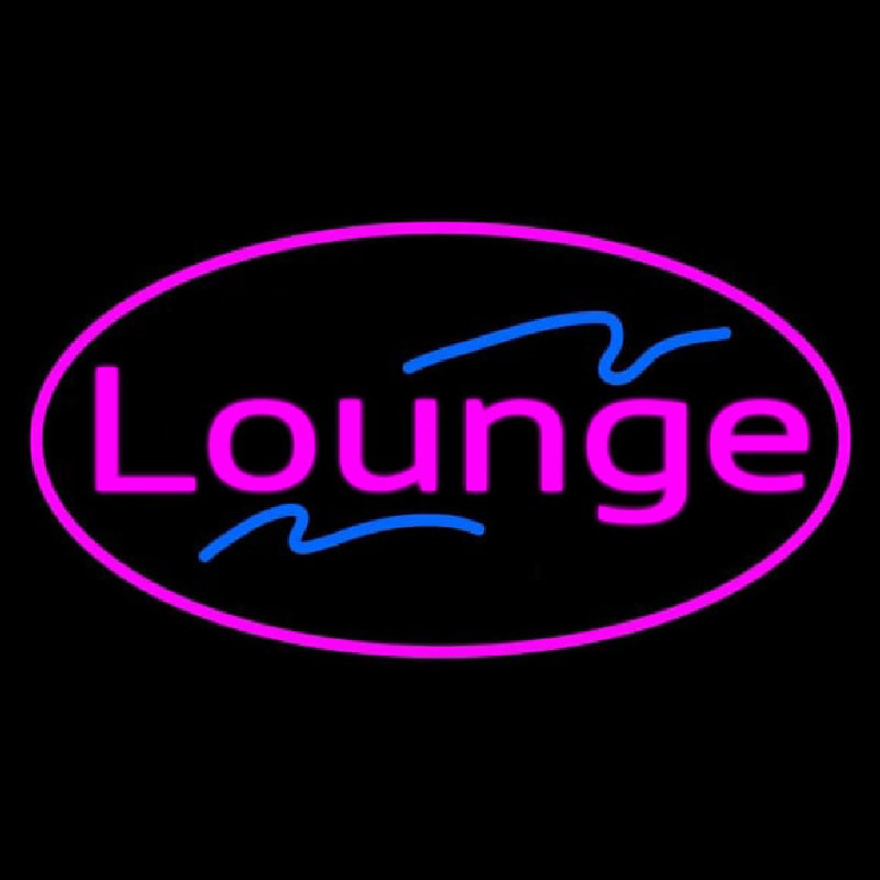 Lounge Oval Pink Neon Sign