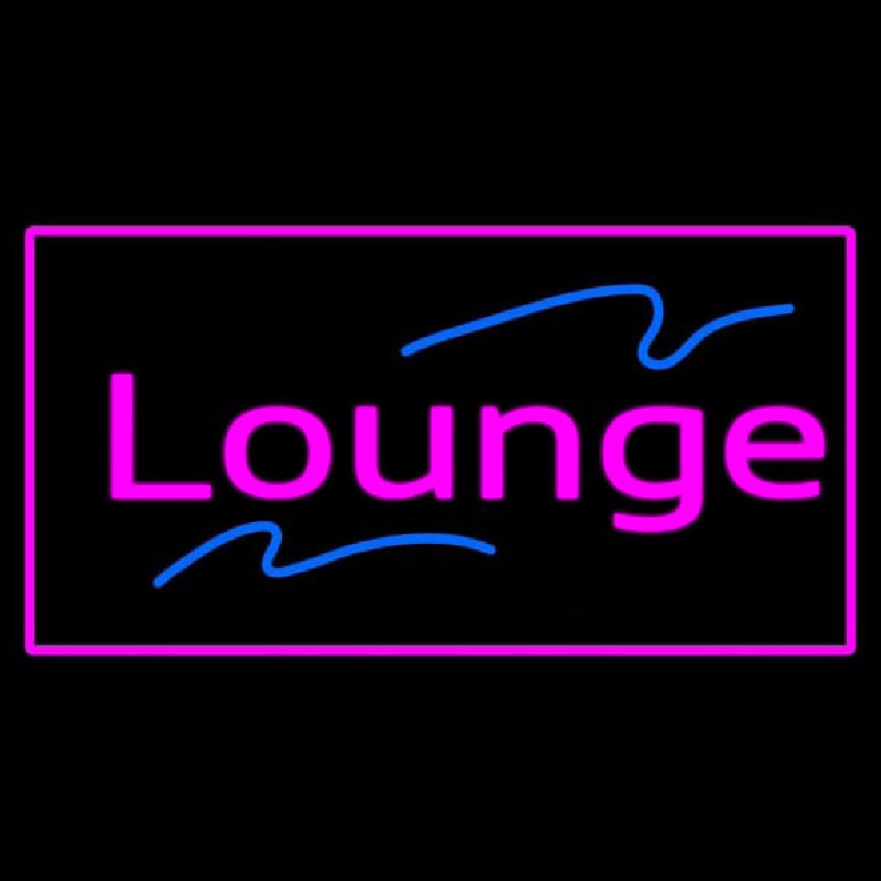 Lounge Rectangle Pink Neon Sign