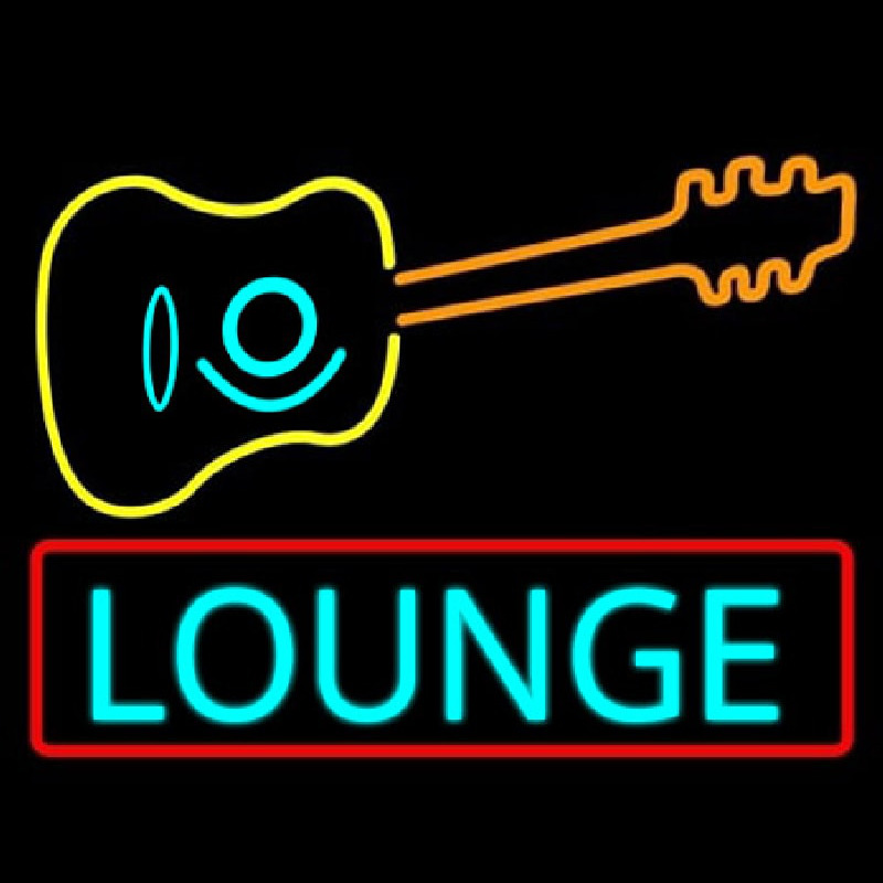 Lounge With Guitar  Neon Sign
