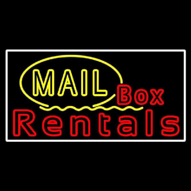 Mail Block Bo  Rentals Neon Sign