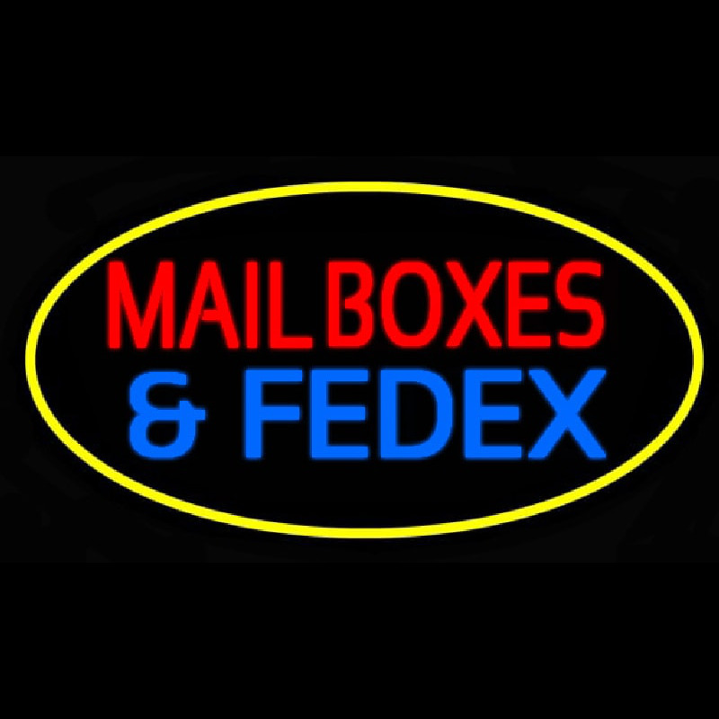 Mail Bo es And Fede  Oval Yellow Neon Sign