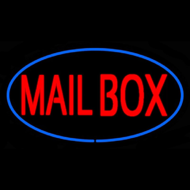 Mailbo  Oval Blue Neon Sign