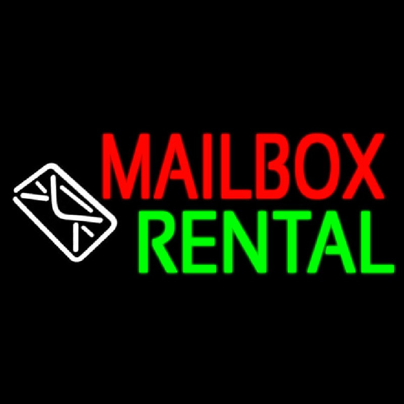 Mailbo  Rental Logo Neon Sign
