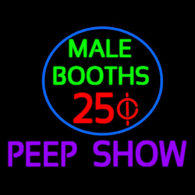 Male Booths Peep Show Neon Sign