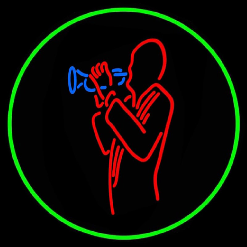 Man With Trumpet Neon Sign