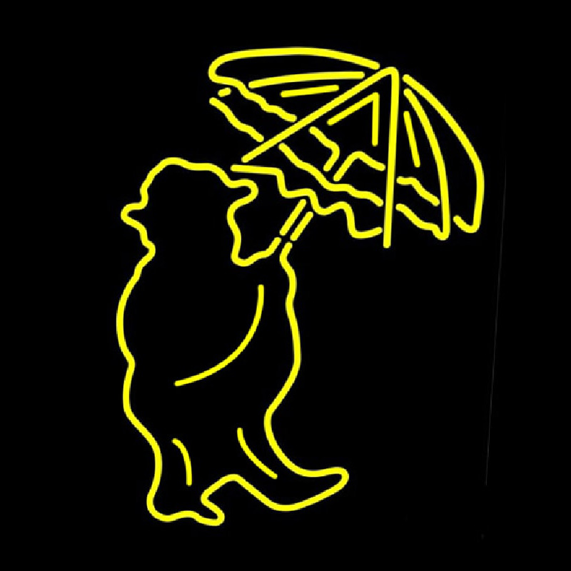 Man With Umbrella Neon Sign