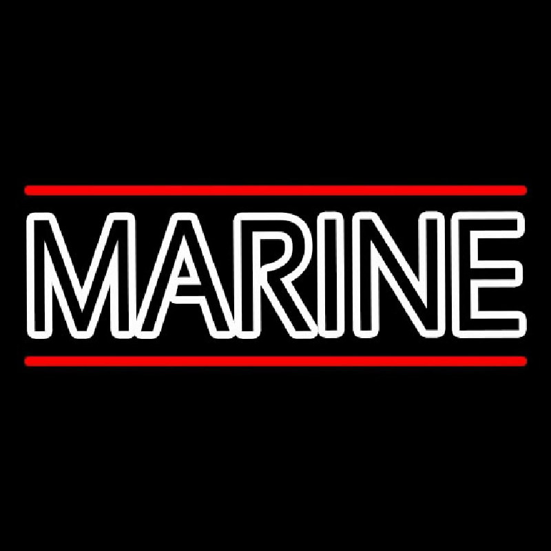 Marine White Neon Sign