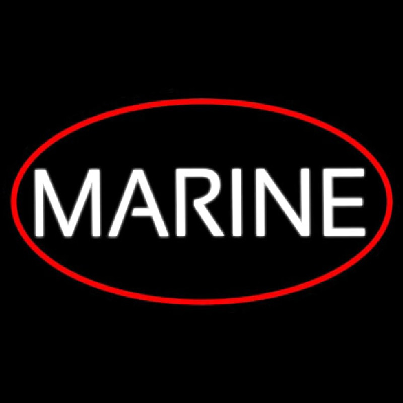 Marine White Neon Sign
