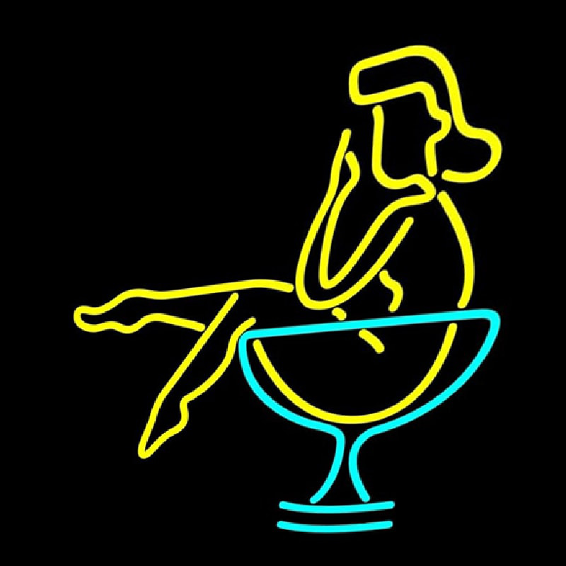 Martini Girl In Glass Neon Sign