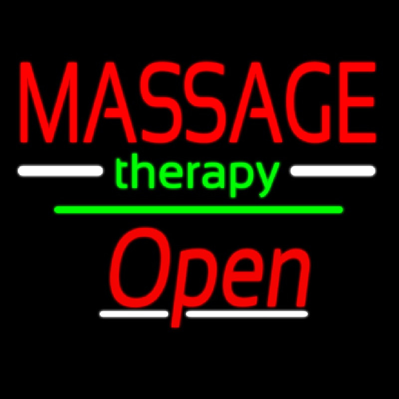 Massage Therapy Open Yellow Line Neon Sign