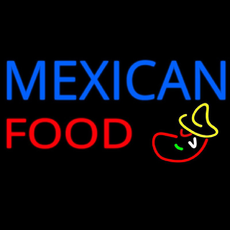 Me ican Food Logo Neon Sign
