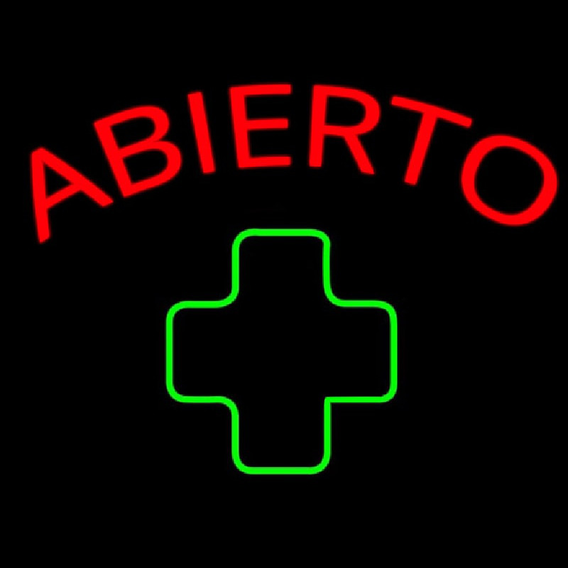 Medical Cross Abierto Neon Sign