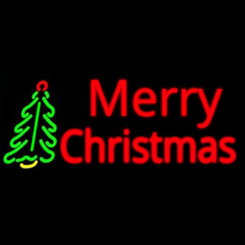 Merry Christmas Tree Neon Sign