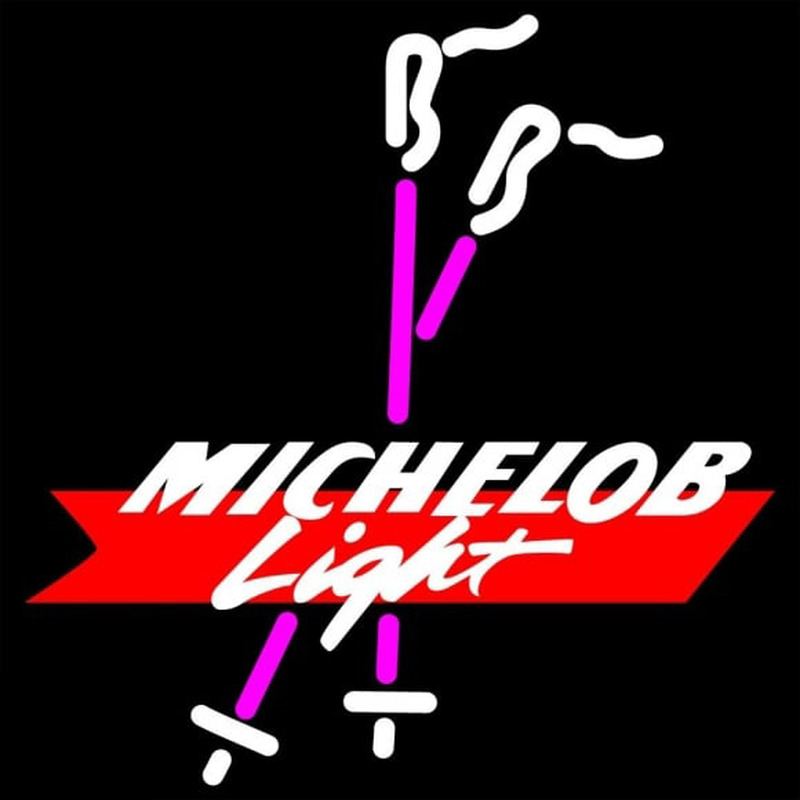 Michelob Light Ski Poles Beer Sign Neon Sign