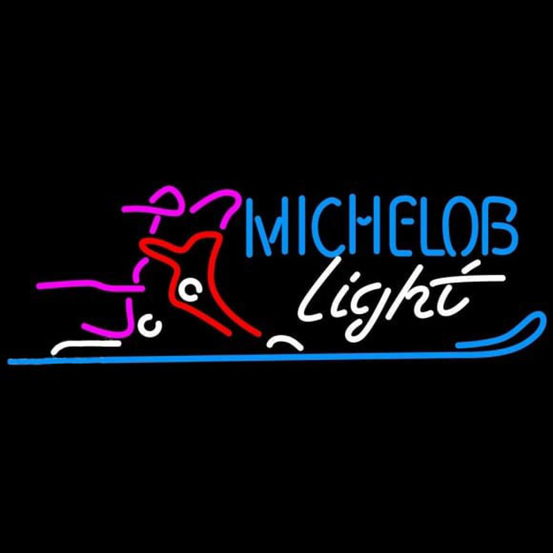Michelob Light Snow Ski Boot Beer Sign Neon Sign