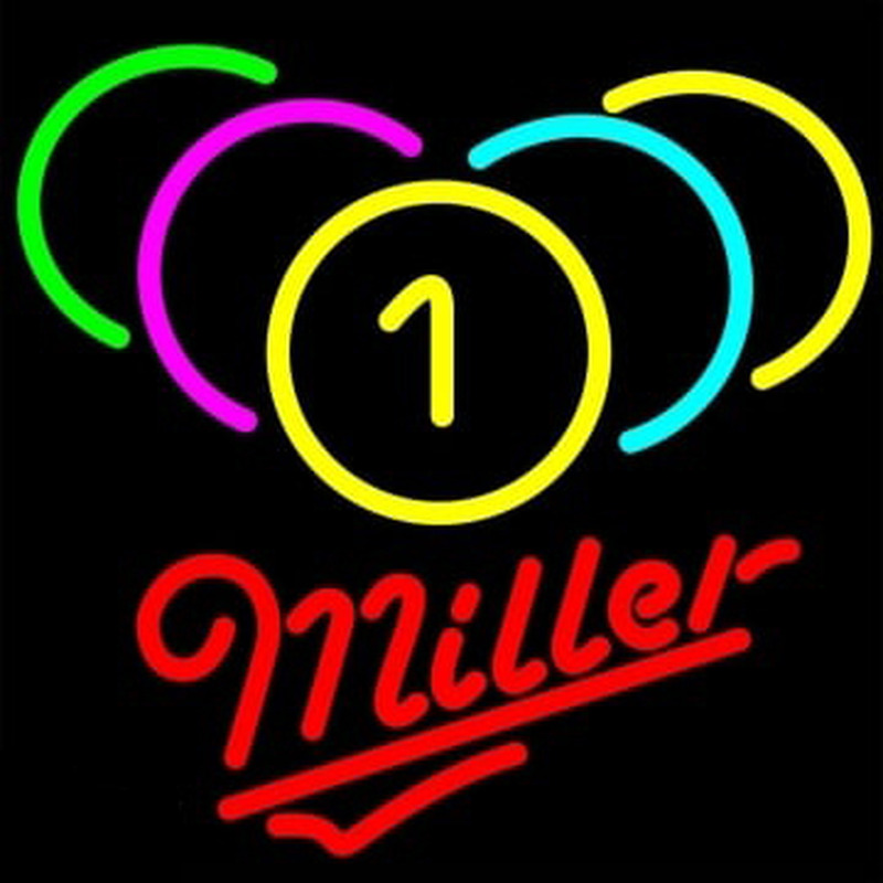 Miller Billiards Rack Pool Neon Sign