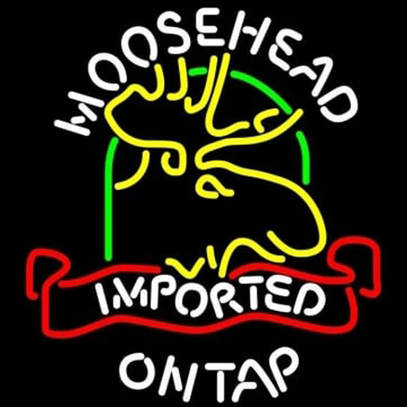 Moosehead Moose Imported On Top Neon Sign