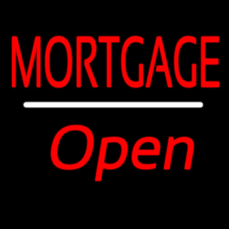 Mortgage Open White Line Neon Sign