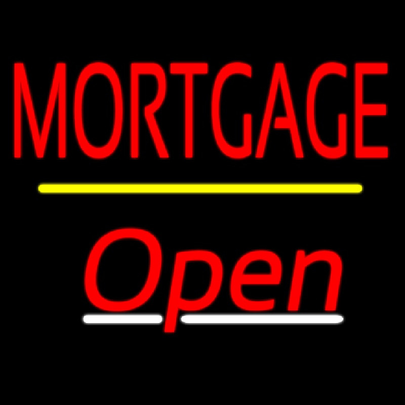 Mortgage Open Yellow Line Neon Sign