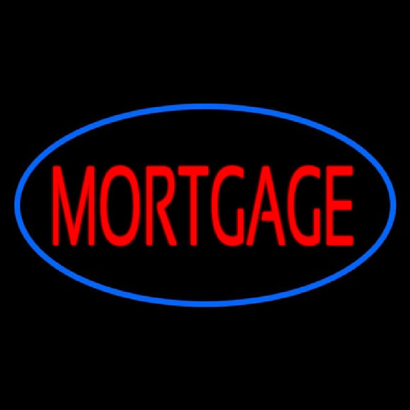 Mortgage Oval Blue Neon Sign
