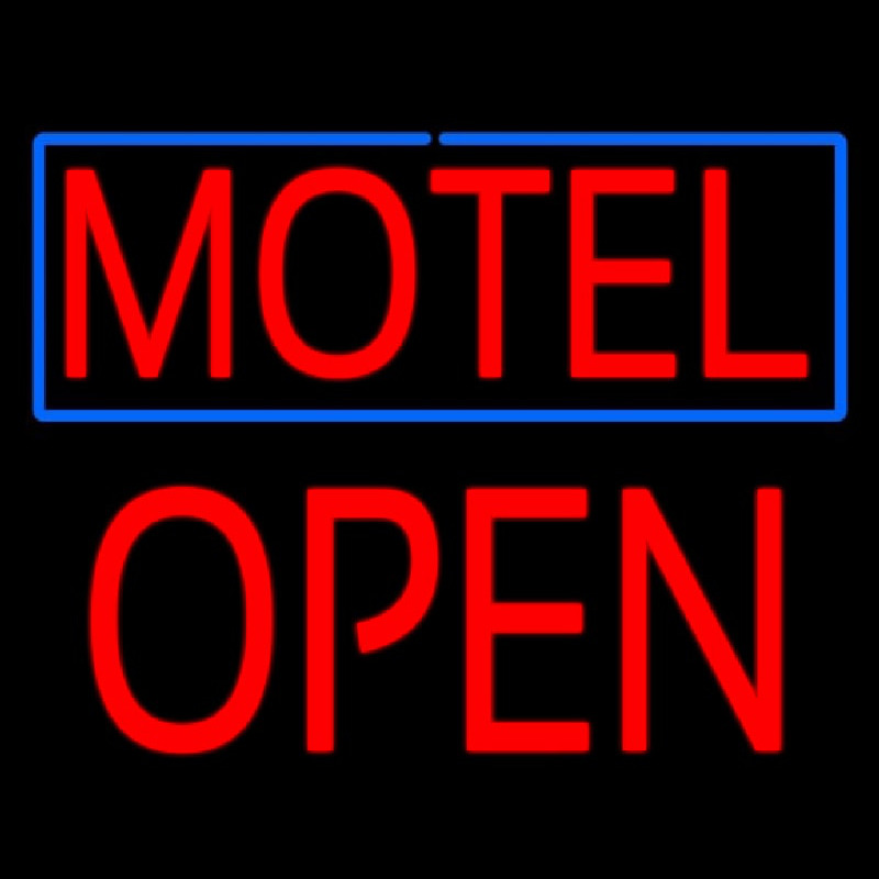 Motel Block Open Neon Sign