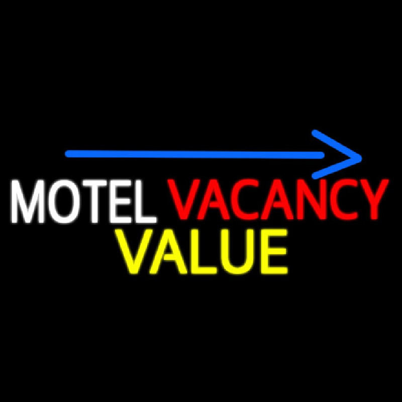 Motel Vacancy Value With Arrow Neon Sign