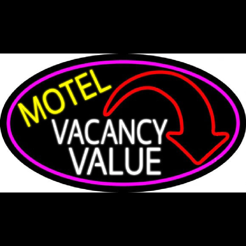 Motel Vacancy Value With Arrow Neon Sign