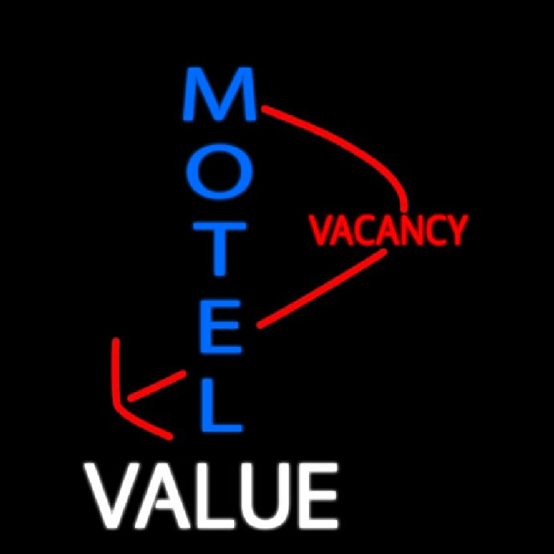 Motel Vacancy Value With Arrow Neon Sign