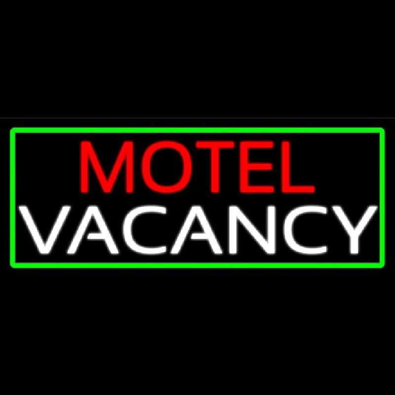 Motel Vacancy With Green Neon Sign