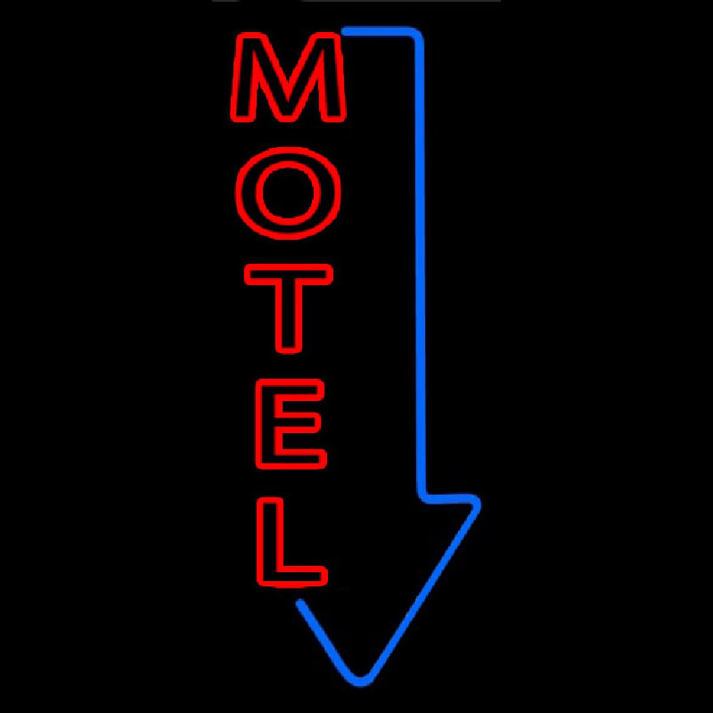 Motel With Down Arrow Neon Sign