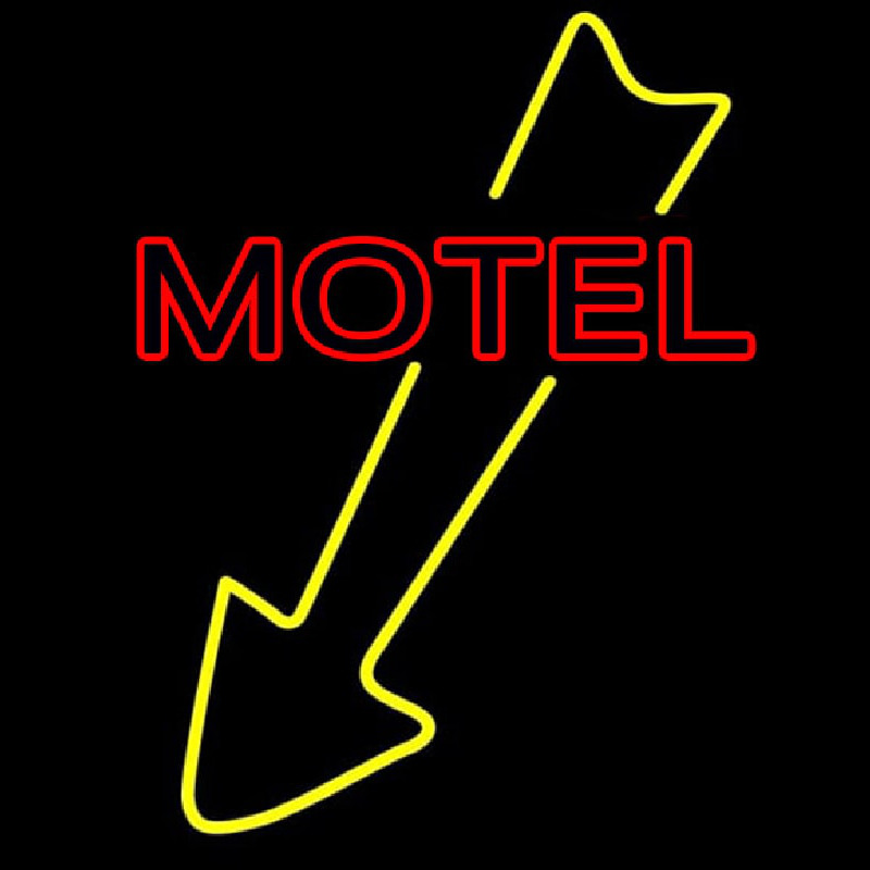 Motel With Down Arrow Neon Sign