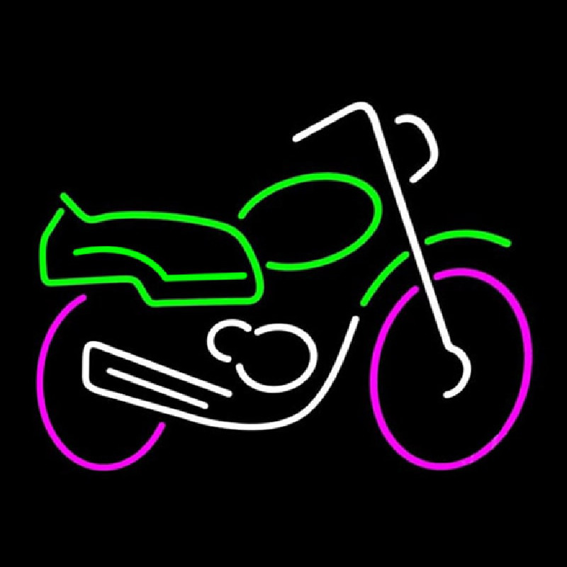 Motorcycle Multicolored Logo Neon Sign