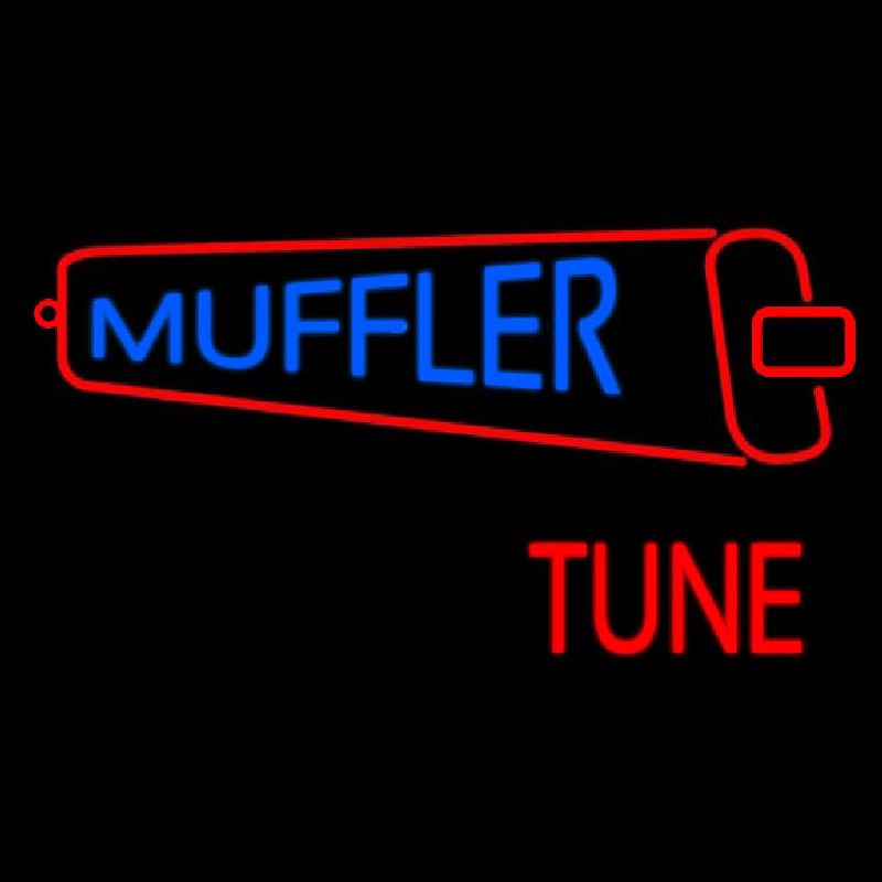 Muffler Tune With Red Logo Neon Sign