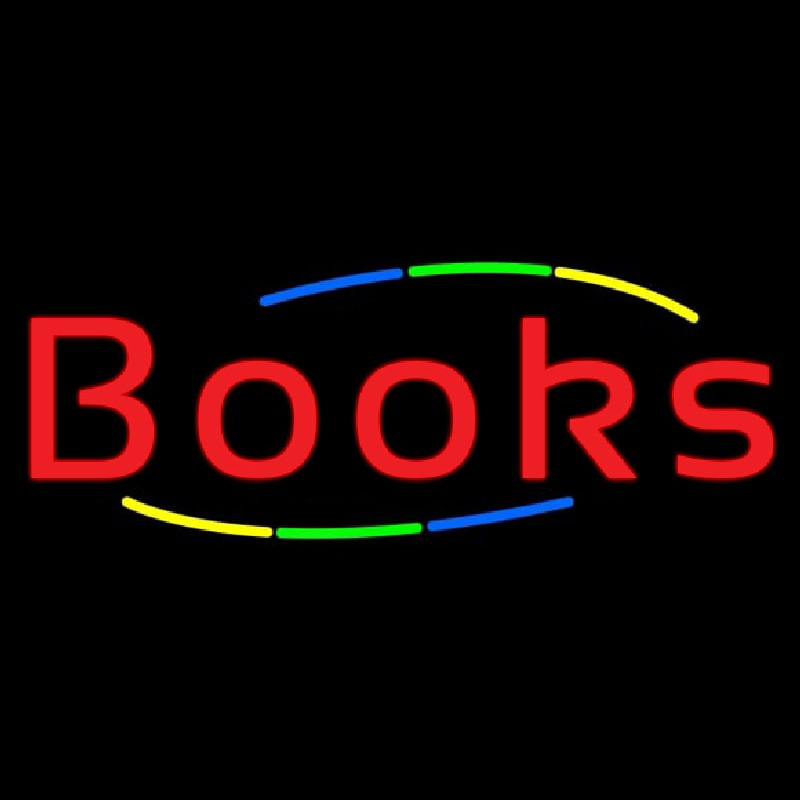 Multi Colored Books Neon Sign