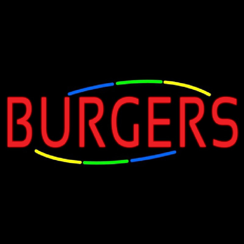 Multi Colored Burgers Neon Sign