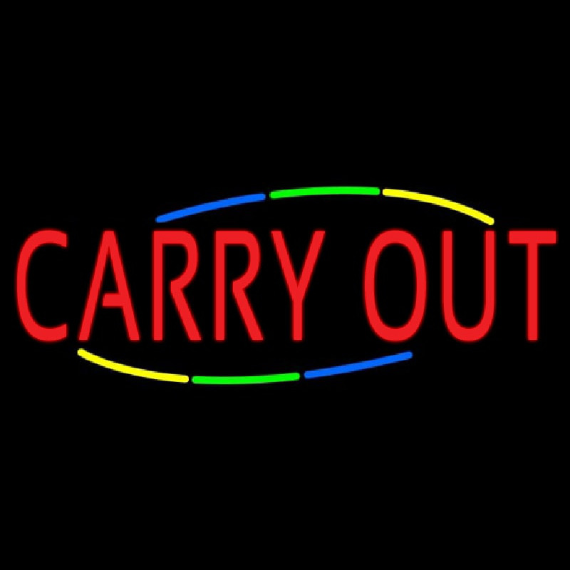 Multi Colored Carry Out Neon Sign