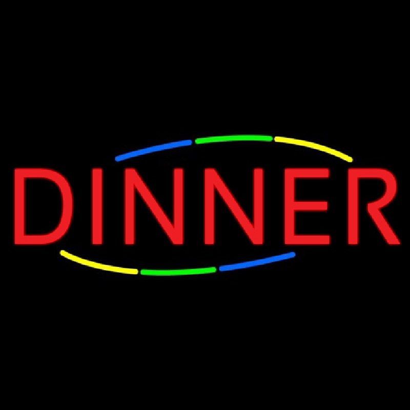 Multi Colored Dinner Neon Sign